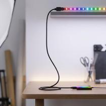 Extensor Chicote RGB 4 Pinos 1 Metro Para Fita LED 12V Com Acabamento Preto E Fácil Instalação