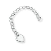 Extensor Colar Pulseira Pingente Coração Prata Legitima 925