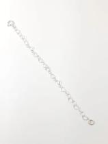 Extensor Coração 20 Cm 2mm Com Fecho Prata Legitima 925