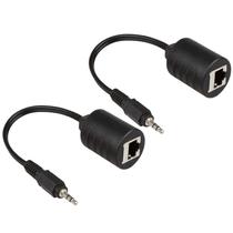 Extensor de áudio LINESO 3,5 mm estéreo para RJ45 fêmea x2