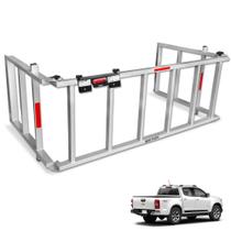 Extensor De Caçamba S10 CD 2012 a 2025 Rampa Prata Reforçado 350kg