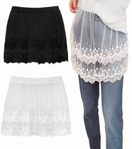 Extensor de camisa Vanrose Jan feminino de renda integral transparente