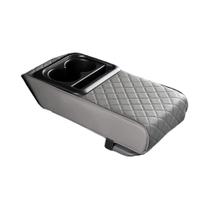 Extensor De Console De Apoio De Braço Universal Em Couro PU Para Carro Com 2 Porta-Copos E Extensor De Console De Apoio De Braço Universal Em Couro PU Para Carro Com 2 Porta-Copos E