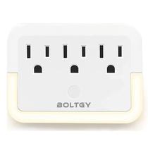 Extensor de plugue para adaptador de parede BOLTGY de 3 tomadas com luz noturna LED