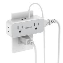 Extensor de saída com protetor de sobretensão TESSAN 20W PD 4 tomadas 3 USB