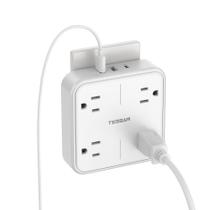 Extensor de saída com protetor de sobretensão TESSAN com 4 tomadas e 3 USB