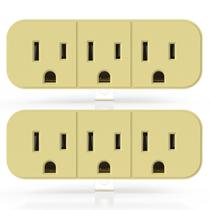 Extensor de saída ELEGRP de 2 a 3 pinos, aterrado, 3 tomadas AC, pacote com 2