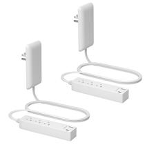 Extensor de saída LIDER com 3 receptáculos, 12 W USB tipo A/C, pacote com 2
