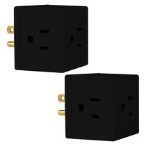 Extensor de saída Philips SPS3002BC/37 com 3 tomadas, pacote com 2 unidades, preto