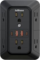 Extensor de saída, protetor de sobretensão, JCBlaon, 6 saídas, 4 portas USB