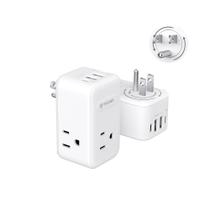 Extensor de saída TROND Multi Plug com carregador USB C PD de 20 W, pacote com 2 unidades