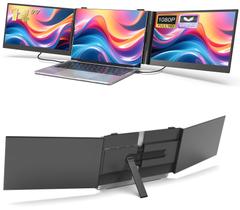 Extensor de tela triplo para laptop Macsecor 14" 1080P FHD IPS Extensor de tela triplo para laptop Macsecor 14" 1080P FHD IPS