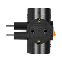 Extensor De Tomada De Parede Com Interruptor Padrão Alemão 1 Para 3 Saídas Adaptador De Plugue Duplo