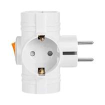 Extensor De Tomada De Parede Com Interruptor Padrão Alemão 1 Para 3 Saídas Adaptador De Plugue Duplo