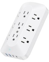 Extensor de tomada de parede PAEWOK 9 Divisor de saída 4 portas USB