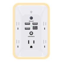Extensor de Tomada HANYCONY com Luz Noturna e 4 Portas de Carregamento USB Extensor de Tomada HANYCONY com Luz Noturna e 4 Portas de Carregamento USB