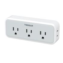 Extensor de tomada múltiplo TESSAN Surge Protector de 5 tomadas