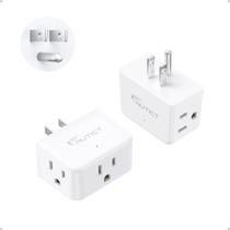 Extensor de Tomada NUTICT com 3 Tomadas, Kit com 2, para Viagem, Branco Extensor de Tomada NUTICT com 3 Tomadas, Kit com 2, para Viagem, Branco