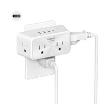 Extensor de Tomada TESSAN com Protetor de Surto - 4 Tomadas e 4 USB