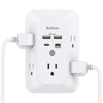 Extensor de Tomadas Addtam 5 Saídas com 4 USB PD 20W - Protetor de Surtos