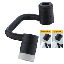 Extensor de torneira, aerador, giratório de 1080, latão sólido, preto fosco