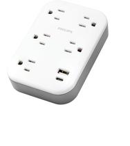 Extensor de torneira de parede Philips EZfit de 5 tomadas com proteção contra sobretensão