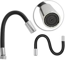 Extensor de Torneira Flexível Hutz Black 27cm Bico Arejador Mangueira 360 Graus para Pia Cozinha