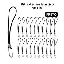 Extensor Elástico Borrachinha Corda Lona Caminhão 35 Cm 20 UN Preto