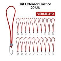 Extensor Elástico Borrachinha Corda Lona Caminhão 35 Cm 20 UN Vermelho