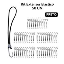 Extensor Elástico Borrachinha Corda Lona Caminhão 35Cm C/ 50 Preto