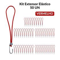 Extensor Elástico Borrachinha Corda Lona Caminhão 35Cm C/ 50 Vermelho