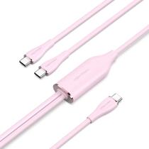 Extensor Extensão Duplo USB C 2.0 5A PD 100W 1,5m Rosa Extensor Extensão Duplo USB C 2.0 5A PD 100W 1,5m Rosa