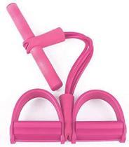 Extensor Ginastica Para Exercicio - 4 tubo Elastico ROSA