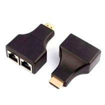 Extensor HDMI 30 Metros via Cabo de Rede RJ45 CAT5e/CAT6 Knup Full HD 1080p, Transmissor e Receptor Extensor HDMI 30 Metros via Cabo de Rede RJ45 CAT5e/CAT6 Knup Full HD 1080p, Transmissor e Receptor