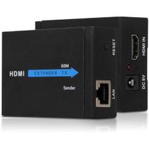 Extensor Hdmi 60m Conversor Via Cabo De Rede Cat 5/6 TX e RX