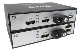 Extensor Hdmi Via Fibra Óptica 20Km 1080P Kvm Conversor Full
