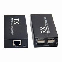 Extensor Hub USB 4 Portas até 200m via Cabo de Rede CAT5/6