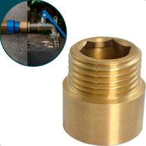 Extensor Mini 13mm Conexão ½ Pol Latão Sextavado Interno Alongador Curto Para Instalações Hidráulicas Ponto Dagua Prolonga 13mm