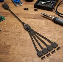 Extensor Multiplicador 1 Para 4 Fans Cooler 4 Pinos Conector Macho Femea Placa Mae Refrigeração Escritorio