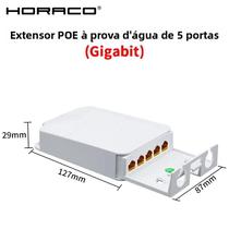 Extensor POE À Prova d'Água Para Uso Externo, 5 Portas, 1000Mbps, VLAN Para Câmera POE E AP Sem Fio