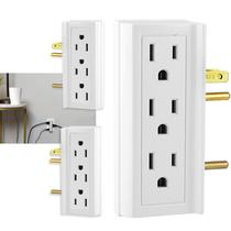 Extensor Power Strip GE de 6 tomadas, pacote com 3 unidades com acesso lateral, branco