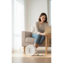 Extensor Retrátil 5m: 3 Tomadas 2P Branco Portátil