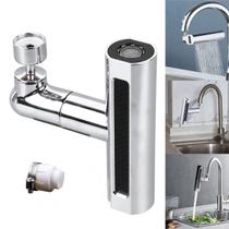 Extensor Torneira 4 Modos Arejador Cascata Giratorio 360º Cozinha Casa Pia Agua Alta Presssao Ajustavel Anti Respingos Multiuso