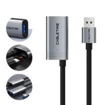 Extensor USB 3.0 5Gbps Ativo 15m Alimentação Externa + Cabo USB C Cabletime Extensor USB 3.0 5Gbps Ativo 15m Alimentação Externa + Cabo USB C Cabletime
