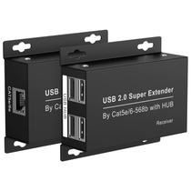 Extensor USB sobre Ethernet VPFET, HUB USB 2.0 de 200 pés, RJ45, Cat5e 6