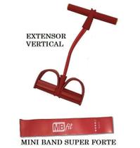 Extensor Vertical Duplo Yoga Vermelho + Mini Band Tipo Thera - Mb Fit