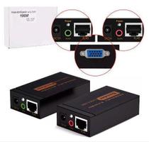 Extensor Vga 100Mts Via Rj45 Cat5E6 Com Áudio Extensor Vga 100Mts Via Rj45 Cat5E6 Com Áudio