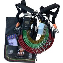 Extensores Elásticos Exercícios Treino em casa Fittogo Cord 115kg elástico revestido + Dinamômetro