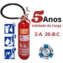 Extintor Incêndio Pó ABC 2kg com Mangueira e Suporte de Parede (2A 20BC) - 5 Anos de Validade Resil