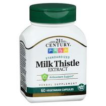 Extrato de cardo de leite padronizado vegetariano 60 comprimidos da 21st Century (pacote com 4)